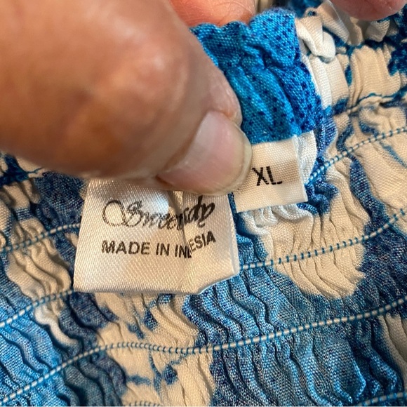 Sweet Lady Vintage Blue and White Floral Patterned Sundress Size XL - Picture 6 of 9